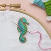 Caterpillar Cross Stitch Minder Needle - Seahorse for Cross Stitch, Sewing, Embroidery and Sewing Accessories, Enamel and Magnetic view 2