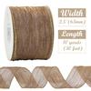 HUIHUANG Copper Brown Wired Ribbon 2-1/2" Shiny Crinkle Wire Edged Metallic Ribbon for Wedding Holiday Wreaths Craft Basket Bows Making Home Decor Gift Wrapping Christmas Tree Top Bows -10 Yards view 2