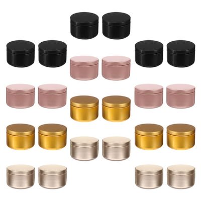 Sewroro Candle Tins Pcs Metal Round Candle Containers Aluminum Candle Making Jars DIY Candle Making Supplies (Mixed Colors)