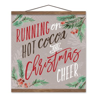 Creative Products Hot Cocoa and Christmas Cheer 16 x 16 Teak Hanging Canvas