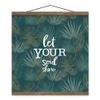 Creative Products Let Your Soul Shine Tropical Palm Blue 16 x 16 Teak Hanging Canvas view 1