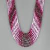 7 Strand Natural Red Shaded Ruby 3-4 mm Faceted Rondelle Beads Gemstone Strands Necklace Seven lines/ 9.50 Inches view 4