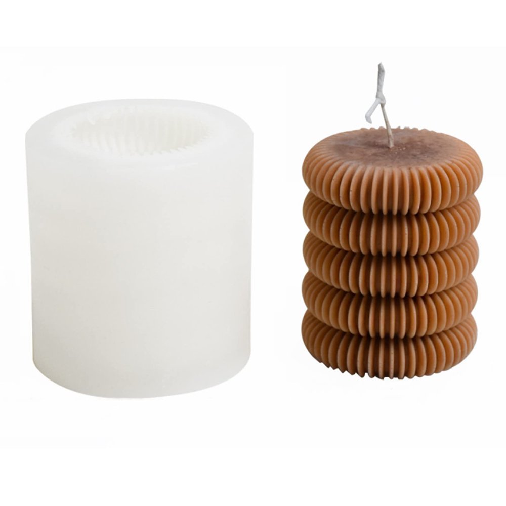 Tire Stripe Candle Silicone Mold Creative Column Candle Soap Mold Fondant Chocolate Cake Baking Mould Plaster Clay Resin Epoxy Mold