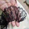 YASECO Lace 1 Meter 5cm Wide Black Pleated Floral Lace Fabric Lace Trim Craft Supplies Guipure Ribbon Sewing Accessories Decorate view 3