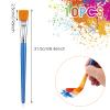 10 Pcs Flat Paint Brushes for Acrylic Painting, 1 Inch Art Paint Brushes Artist Painting Brush for Acrylic Watercolor Oil Detail Painting view 2