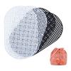 WADORN 4pcs Plastic Mesh Canvas Sheets for Embroidery, 2 Colors Oval Mesh Knitting Crochet Bag Bottom 5 Mesh Blank Needlepoint Canvas Sheet Plastic Mesh Mat for Handmade Yarn Crafting Weaving Project view 1