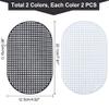 WADORN 4pcs Plastic Mesh Canvas Sheets for Embroidery, 2 Colors Oval Mesh Knitting Crochet Bag Bottom 5 Mesh Blank Needlepoint Canvas Sheet Plastic Mesh Mat for Handmade Yarn Crafting Weaving Project view 2