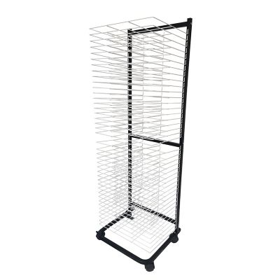 Art Drying Rack for Classrooms Artwork Storage Paint Crafts Drying Rack Wall-Mounted/Mobile Art Rack with Wire Shelves for Schools & Art Studios, Steel, Black and White ( Size : 40 Shelves-Floor stand