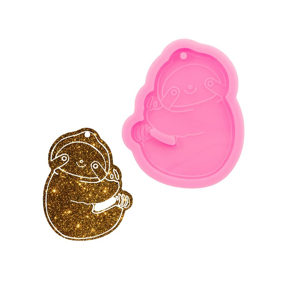 Silicone Resin Mold Cute Goblin Shape Keychain Resin Mold Expoy Resin Casting Mold for Jewelry and Pendant Making Ideal Gift Cute Necklace Crafts Making
