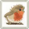 Heritage Counted Cross Stitch kit Aida Reggie Robin Coaster (A), ECRE1665-A, Coaster Size 6x6cm, DIY view 1
