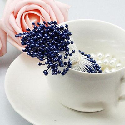 HZLXF1 3mm Color Pearl Flower Stamen Floral Stamen for DIY Cake/Wedding Decoration (3600pcs/lot) (Color : Navy Blue)