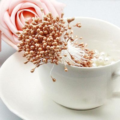 HZLXF1 3mm Color Pearl Flower Stamen Floral Stamen for DIY Cake/Wedding Decoration (3600pcs/lot) (Color : Light Brown)