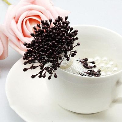 HZLXF1 3mm (900pcs/lot) Pearl Flower Stamen Floral Stamen for DIY Cake/Wedding Decoration (Color : Dark Brown 900pcs)