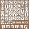 DZXCYZ 10 Inch Letter Stencils and Numbers, 38 Pcs Alphabet DIY Craft Stencils, Reusable Plastic Drawing Templates for Painting on Wood, Wall, Fabric, Rock, Floor, Signage, Door Porch view 1