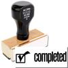 Completed with Checkbox Rubber Stamp, Home Office Accessories, Wooden Handle Rubber Stamp, Uses Stamp Pad, Imprint Size Approx 1/2" x 1-1/2", Laser Engraved, USA Made view 2