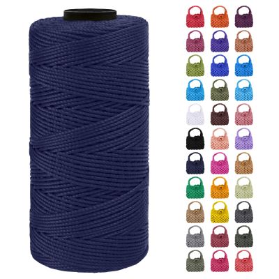 LEREATI Braided Macrame Cord 1.5mm x 218yards Polypropylene Rope Polyester Rope Yarn Crochet Thread, Macrame String for DIY Crafts Bag Knitting Plant Hangers Home Decorations (Dark Blue)