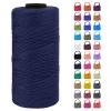 LEREATI Braided Macrame Cord 1.5mm x 218yards Polypropylene Rope Polyester Rope Yarn Crochet Thread, Macrame String for DIY Crafts Bag Knitting Plant Hangers Home Decorations (Dark Blue) view 1
