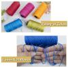 LEREATI Braided Macrame Cord 1.5mm x 218yards Polypropylene Rope Polyester Rope Yarn Crochet Thread, Macrame String for DIY Crafts Bag Knitting Plant Hangers Home Decorations (Dark Blue) view 3