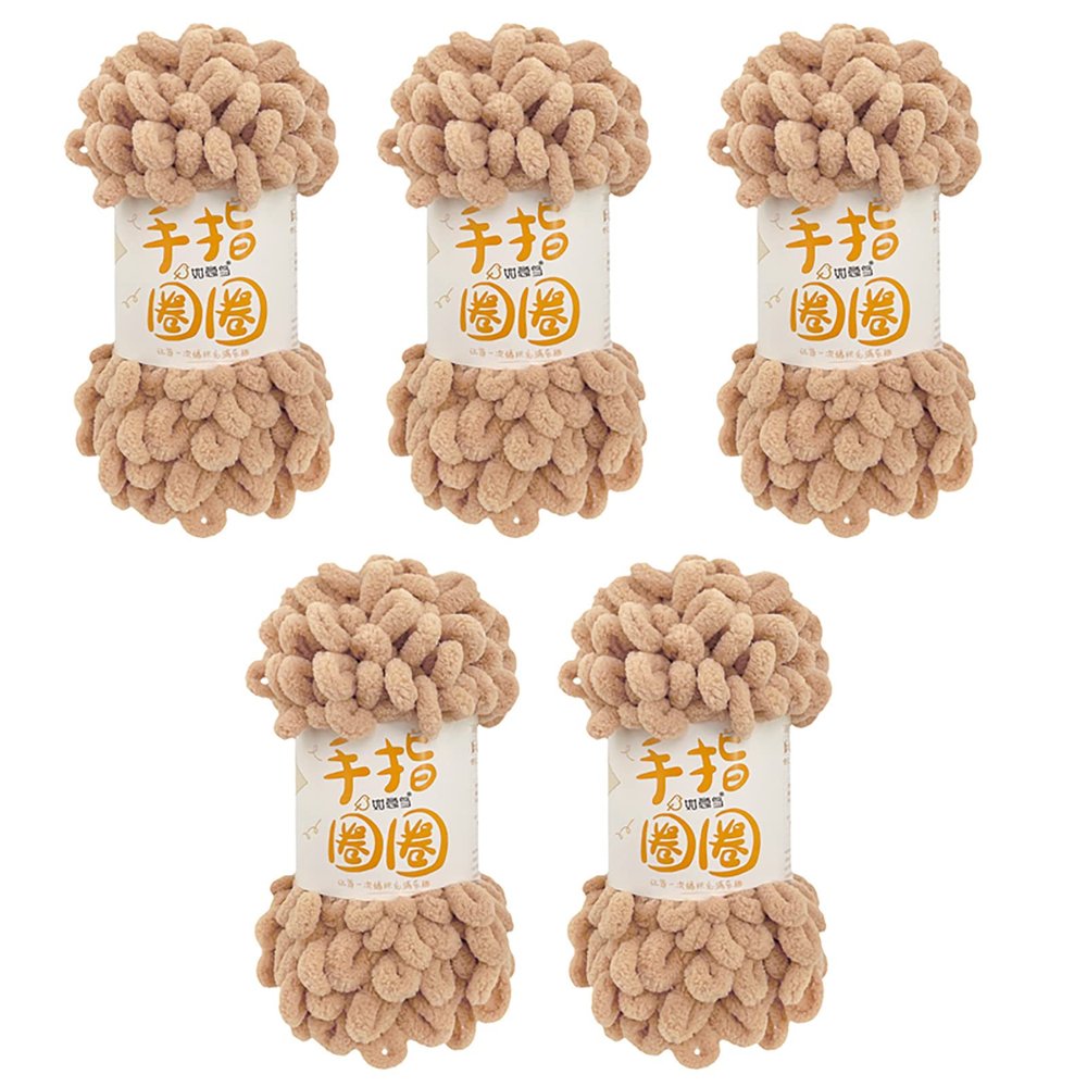 Alikeke Yarn Finger Loops Yarn,Fun Finger Loop Wool, DIY Knitting Yarn, Hand Knitted Home Blanket Handcrafts,5 Rolls (color9)