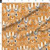 Spoonflower Fabric - Birds Folk Art Scandinavian Nature Holiday Orange Cream Blue Floral Printed on Denim Fabric by The Yard - Bottomweight Apparel Home Decor Upholstery view 4
