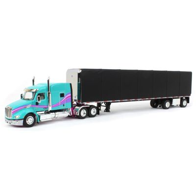 DCP by First Gear Teal/Black: Peterbilt Model 579 with Utility Roll Tarp Trailer (60-1611)