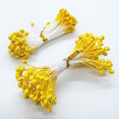 HZLXF1 500pcs 3mm Color Flower Stamen for Cake Decoration/Crafts/Nylon Flower DIY Gift Accessories (Color : Yellow 500 Pieces)