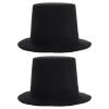 LABRIMP Miniature Top Hats 2 Pcs 5.31X5.31X2.75 Inch Black Felt Mini Doll Top Hats for DIY Crafts Doll Costumes Snowman Decoration Accessories view 1