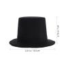 LABRIMP Miniature Top Hats 2 Pcs 5.31X5.31X2.75 Inch Black Felt Mini Doll Top Hats for DIY Crafts Doll Costumes Snowman Decoration Accessories view 2