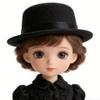 LABRIMP Miniature Top Hats 2 Pcs 5.31X5.31X2.75 Inch Black Felt Mini Doll Top Hats for DIY Crafts Doll Costumes Snowman Decoration Accessories view 4
