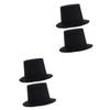 LABRIMP Mini Black Top Hats for Dolls 4 Pcs 5.31 Inch Felt DIY Craft Accessories for Doll Costumes Handmade Decoration view 1