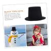LABRIMP Mini Black Top Hats for Dolls 4 Pcs 5.31 Inch Felt DIY Craft Accessories for Doll Costumes Handmade Decoration view 4