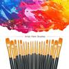 BOSOBO Paint Brushes Set, 4 Pack 40 Pcs Round Pointed Tip Paintbrushes Nylon Hair Artist Acrylic Paint Brushes for Acrylic Oil Watercolor, Face Nail Art, Miniature Detailing & Rock Painting, Black view 2