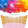 BOSOBO Paint Brushes Set, 4 Pack 40 Pcs Round Pointed Tip Paintbrushes Nylon Hair Artist Acrylic Paint Brushes for Acrylic Oil Watercolor, Face Nail Art, Miniature Detailing & Rock Painting, Pink view 2