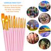 BOSOBO Paint Brushes Set, 4 Pack 40 Pcs Round Pointed Tip Paintbrushes Nylon Hair Artist Acrylic Paint Brushes for Acrylic Oil Watercolor, Face Nail Art, Miniature Detailing & Rock Painting, Pink view 3
