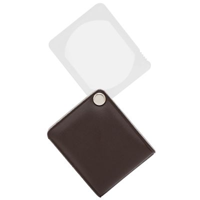 Misartec 993103 Loupe, 3X Portable, Pocket Loupe, Made in Japan, Lens Diameter 1.6 x 2.0 inches (40 x 50 mm), Brown