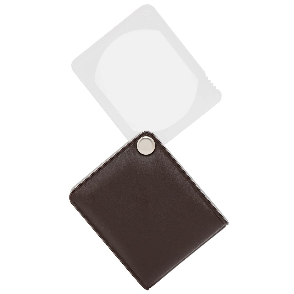 Misartec 993103 Loupe, 3X Portable, Pocket Loupe, Made in Japan, Lens Diameter 1.6 x 2.0 inches (40 x 50 mm), Brown