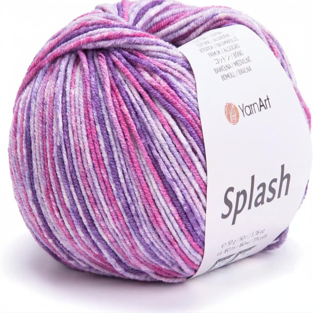 YarnArt Splash Variegated Sport Yarn - 55% Cotton 45% Acrylic 1 Skein/Ball 50g 174yds Soft Cotton Yarn for Amigurumi (949)