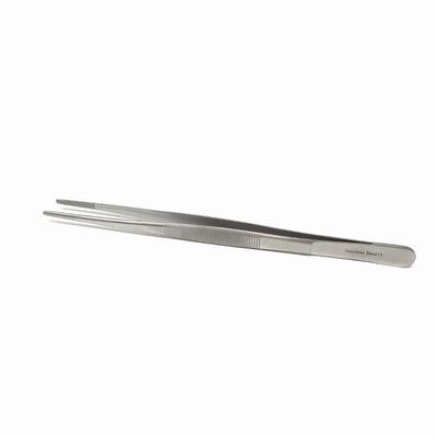 Straight Thumb Tweezers Stainless Steel with Non-Marring Blunt Serrated Tips & Ridged Handle For Hobby Craft Tools for Jewelry-Making, Soldering, Electronics Repair, Scrapbooking DIY Projects (10")