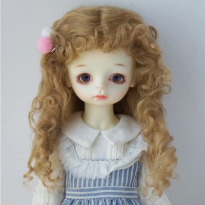 1/3 SD DOD Doll Wigs D28002 8-9inch 21-23cm Extremrly Longe Curly Monghanjuc Mohair BJD Hair (Ash Brown)