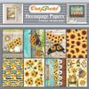 CrafTreat Sunflower Decoupage Paper A4 (8.3 x 11.7 Inch) 8 Sheets Vintage Floral Printed Craft Paper for Furniture, Scrapbooking, Collage & Journaling view 1