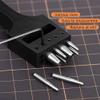 WUTA Brogue Style Leather Hole Punches 8 Holes Puncher DIY Hand Perforated Round Stitching Punch Tools Hole Cut for Leather Shoes Bags view 2