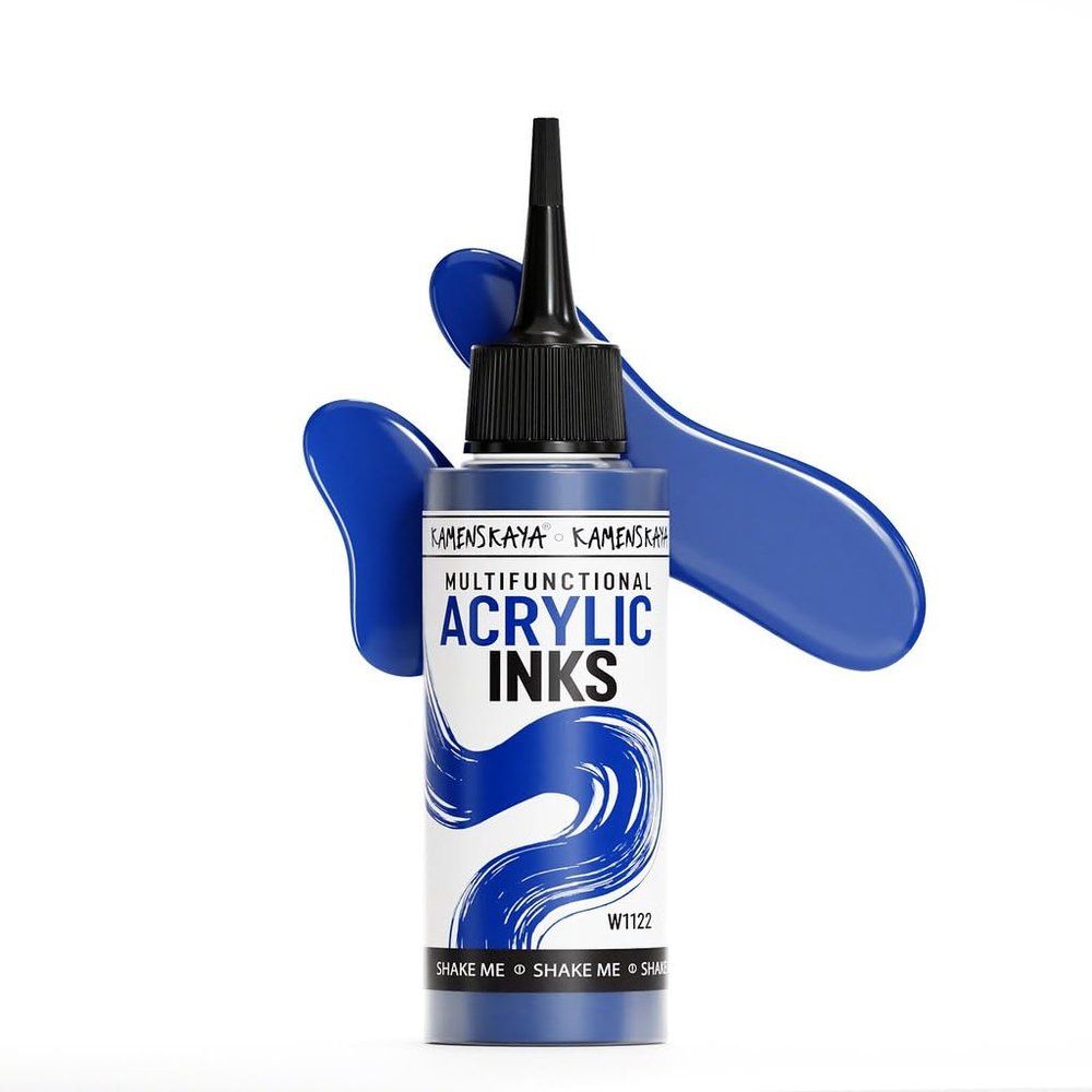 KAMENSKAYA Acrylic Inks for Artists - Blue Denim Acrylic Ink, 3.38 Fl Oz (100 ml)