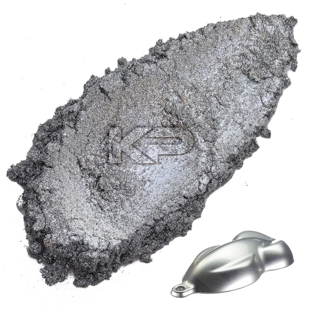KP Pigments Carbon Silver Pearlescent 100% Pure Fine Mica Powder - Naturally Pigmented Multipurpose DIY Arts and Crafts, Dye, Soap Making, Cosmetics, Epoxy Resin, Paint, and More! 25 Grams