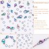UNICRAFTALE 40Pcs 4 Style Rainbow Color 304 Stainless Steel Lobster Claw Clasps Hole 1~2.2mm with 40Pcs Open Jump Rings Metal Lobster Claw Clasps Findings Kits for Jewlery Making view 4