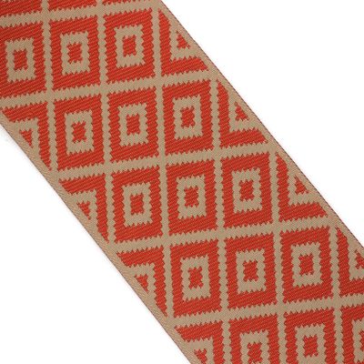3.8 Yard Spool 3.93 inches Red Light Brown Mosaic Embroidered Drapery Trim Jacquard Ribbon for Your Drapes Curtains Drapery Banding Trim Tape V6 194