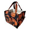 SONA G DESIGNS Small Fashion Organizing Tote Bag - 12 Outside Pockets Bingo Cosmetics Crafts Yarn Crochet Projects - Basketball view 3