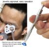 4 Pack Diamond Jewelers Tweezers Holder Pick up Tool Claw Gems Tweezer Grabber Jewelry Locking Tweezers with 30X 60X Jewelers Loupe Magnifier view 2