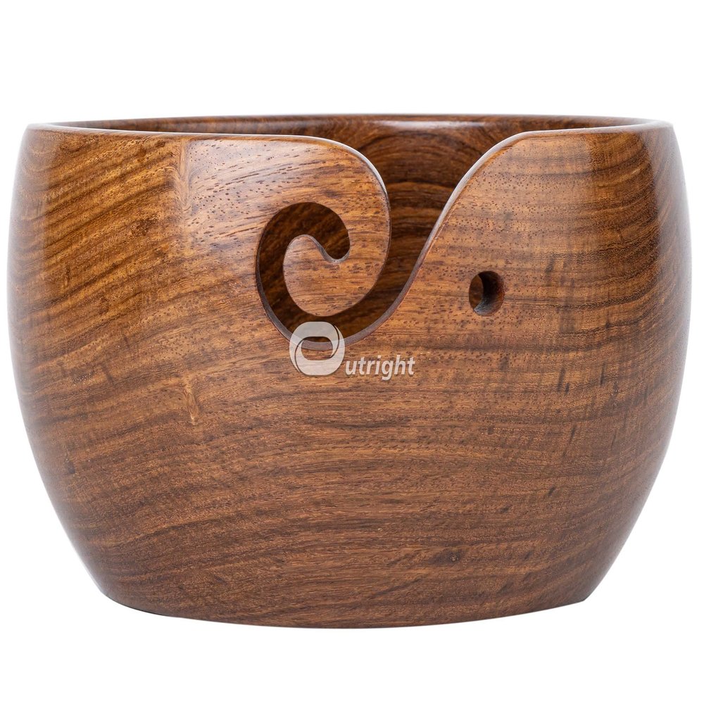Outright Crochet Accessories Wooden Yarn Bowl Large Yarn Bowl for Knitting Crochet Bowl Yarn Storage Holder Yarn Bowls for Crocheting Yarn Bowl Cute Perfect Christmas Gifts For Women Crocheter
