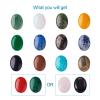Crafans 14Pcs Oval Rose Quartz Jade Cabochons 40x30mm Flat Back Stone Beads Gemstone Cabochons Healing Power Stone Chakra Crystal for Jewelry Making view 2