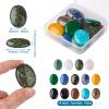 Crafans 14Pcs Oval Rose Quartz Jade Cabochons 40x30mm Flat Back Stone Beads Gemstone Cabochons Healing Power Stone Chakra Crystal for Jewelry Making view 3